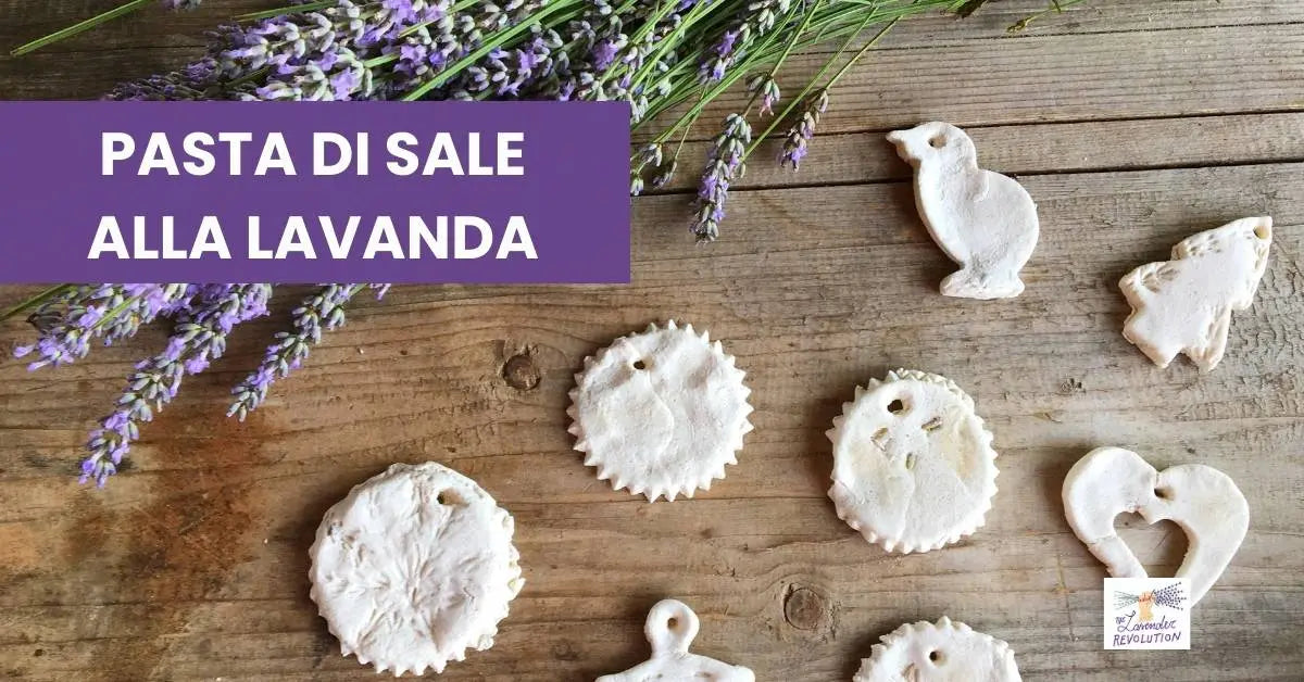 Creazioni di pasta di sale alla lavanda con fiori di lavanda – lavoretto creativo per bambini