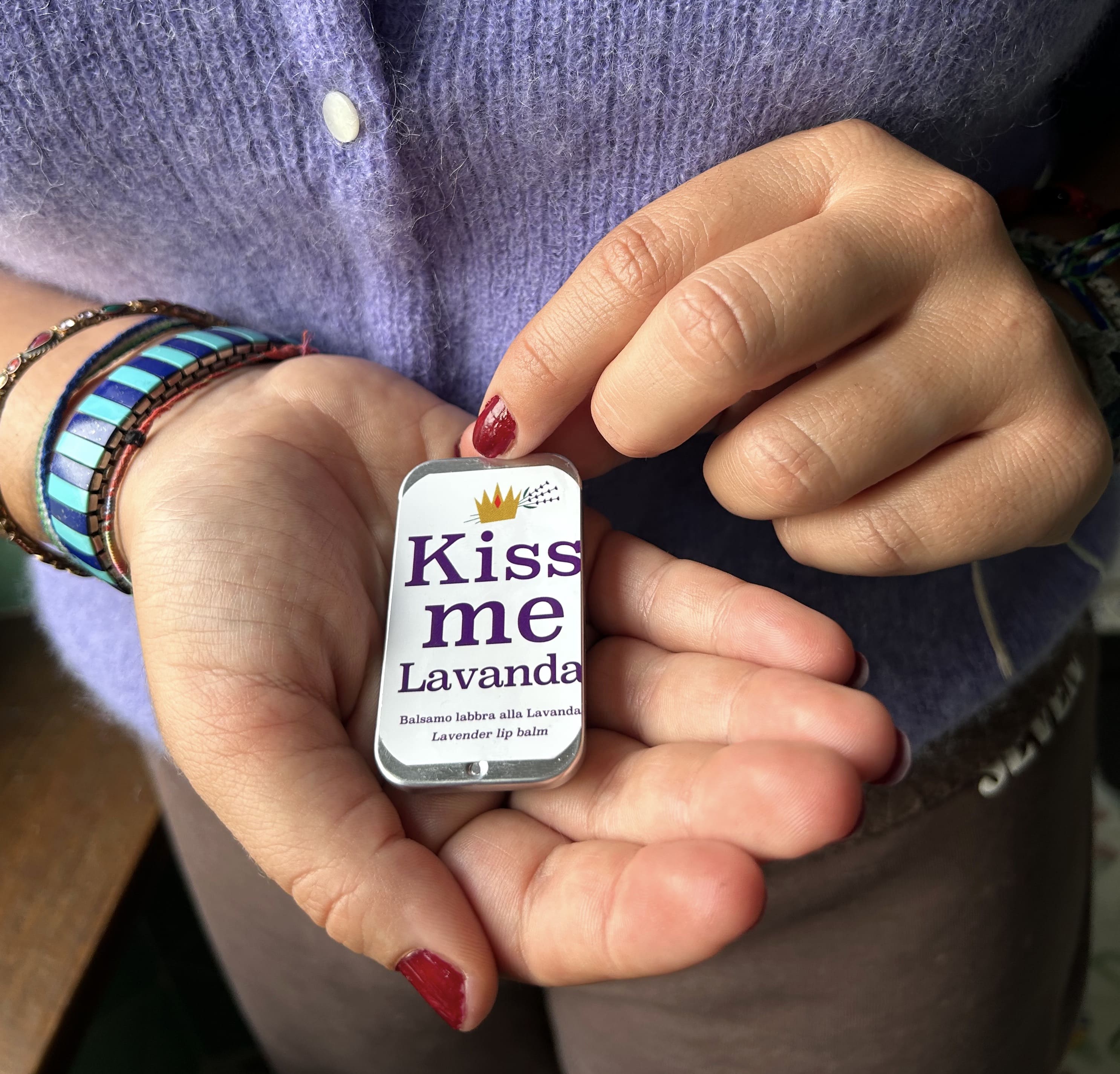 Balsamo labbra naturale alla lavanda bio 10 ml – vista frontale