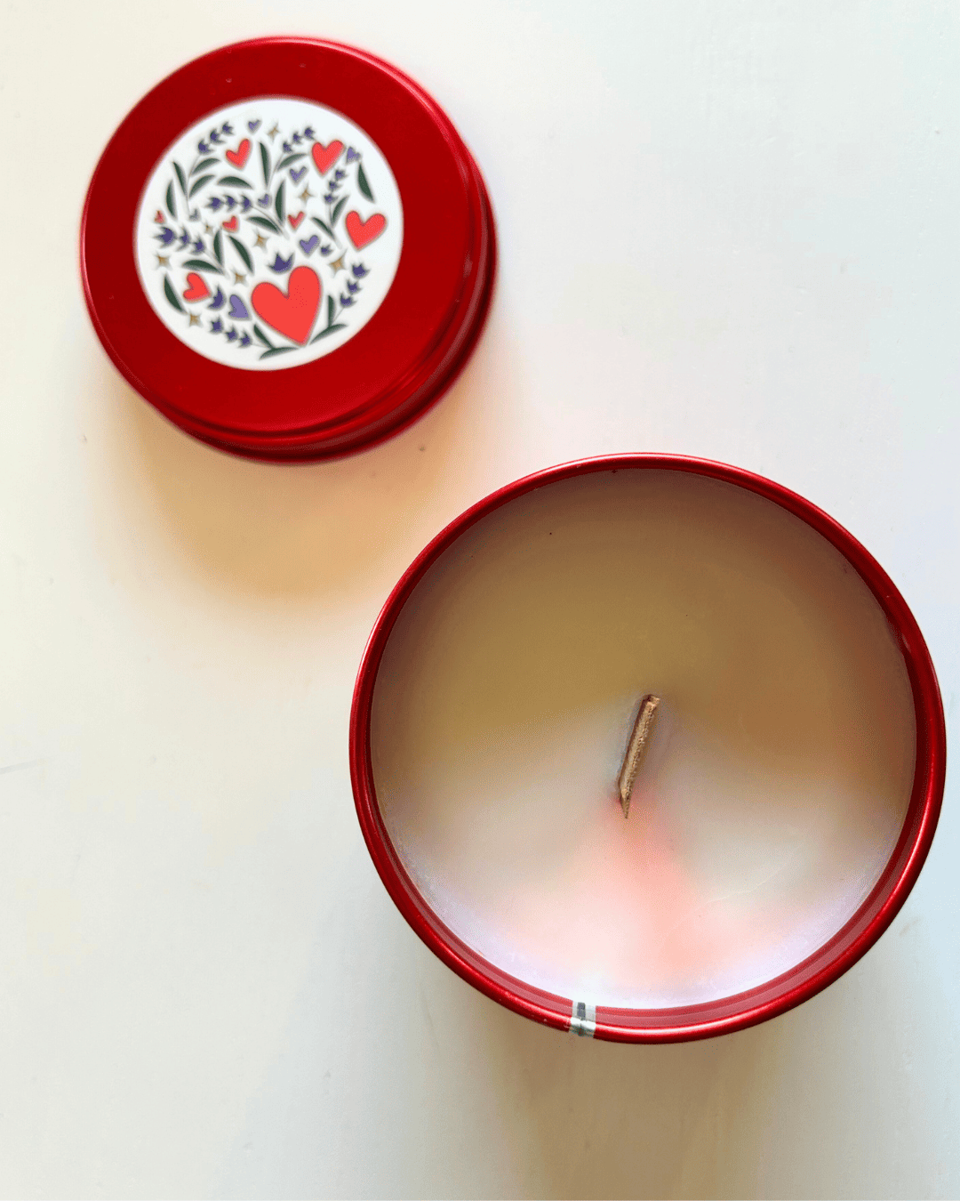 Candela in pura cera di soia e olio essenziale di lavanda bio Love Yourself First