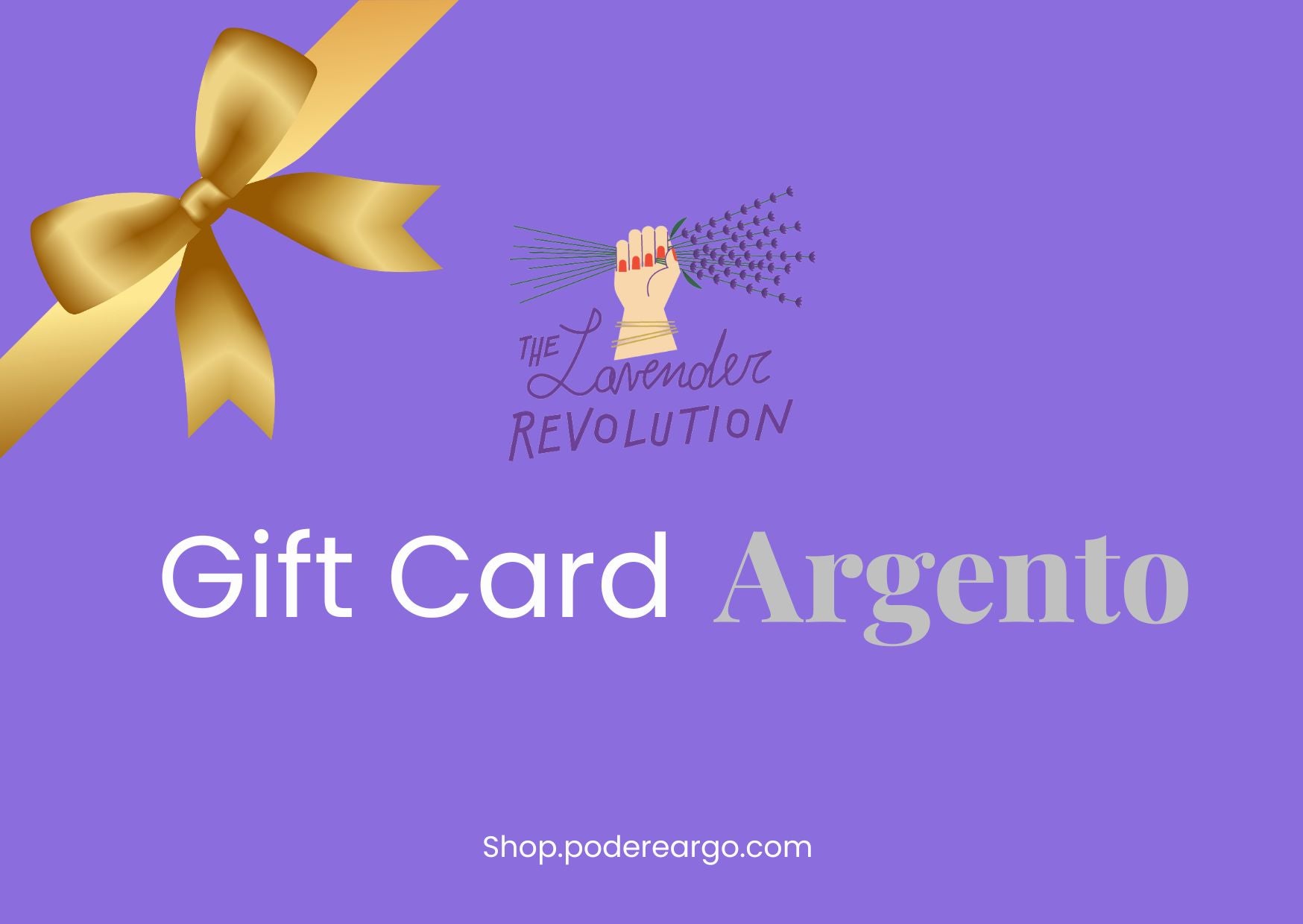 Gift card benessere alla lavanda biologica in versione Argento, regalo digitale sostenibile