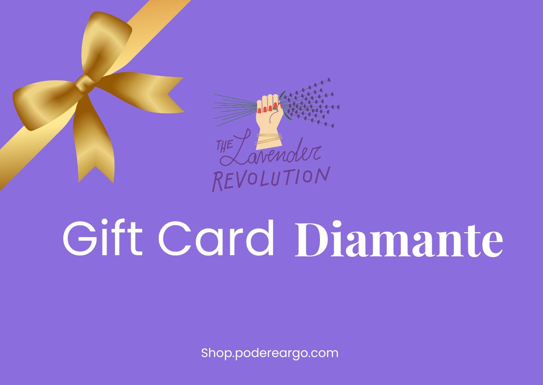 Gift card diamante alla lavanda biologica, regalo digitale premium per il benessere naturale