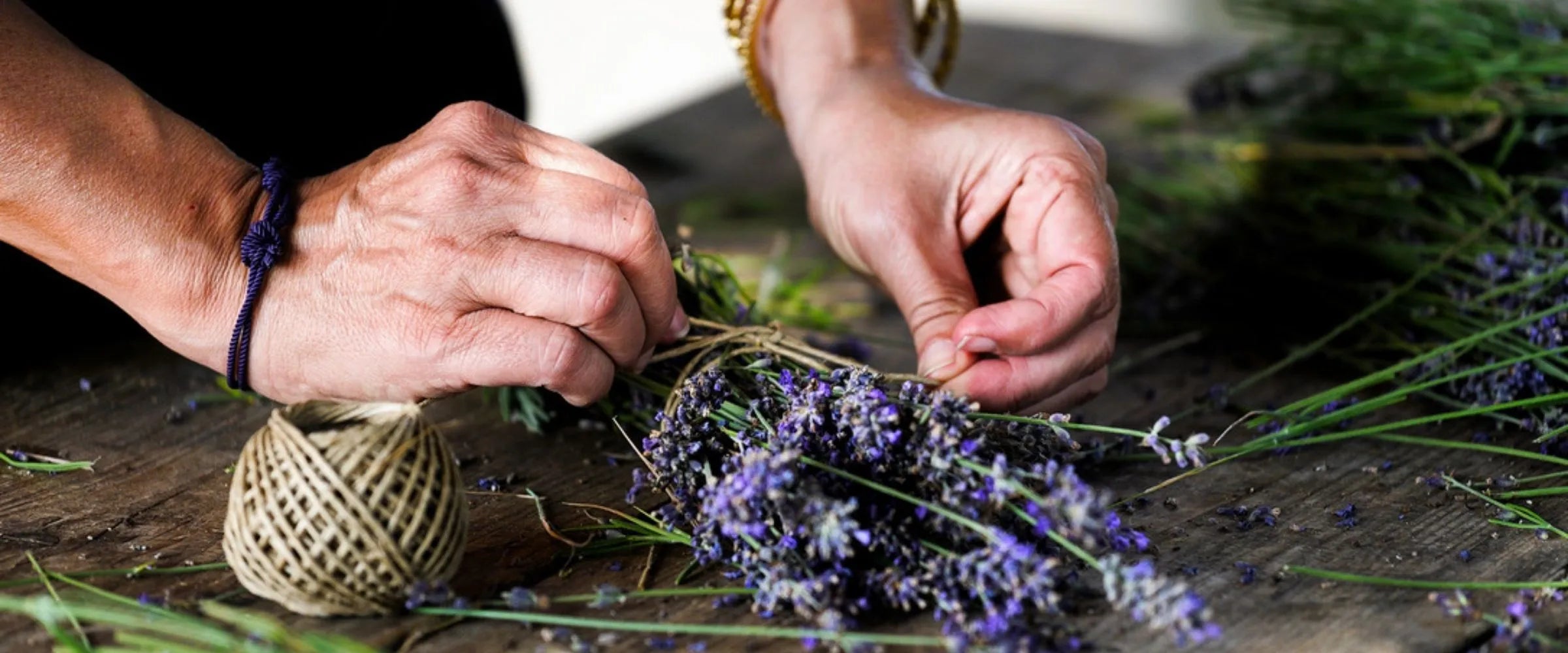 Lavorazione artigianale a mano della lavanda biologica -Podere Argo Maremma Toscana