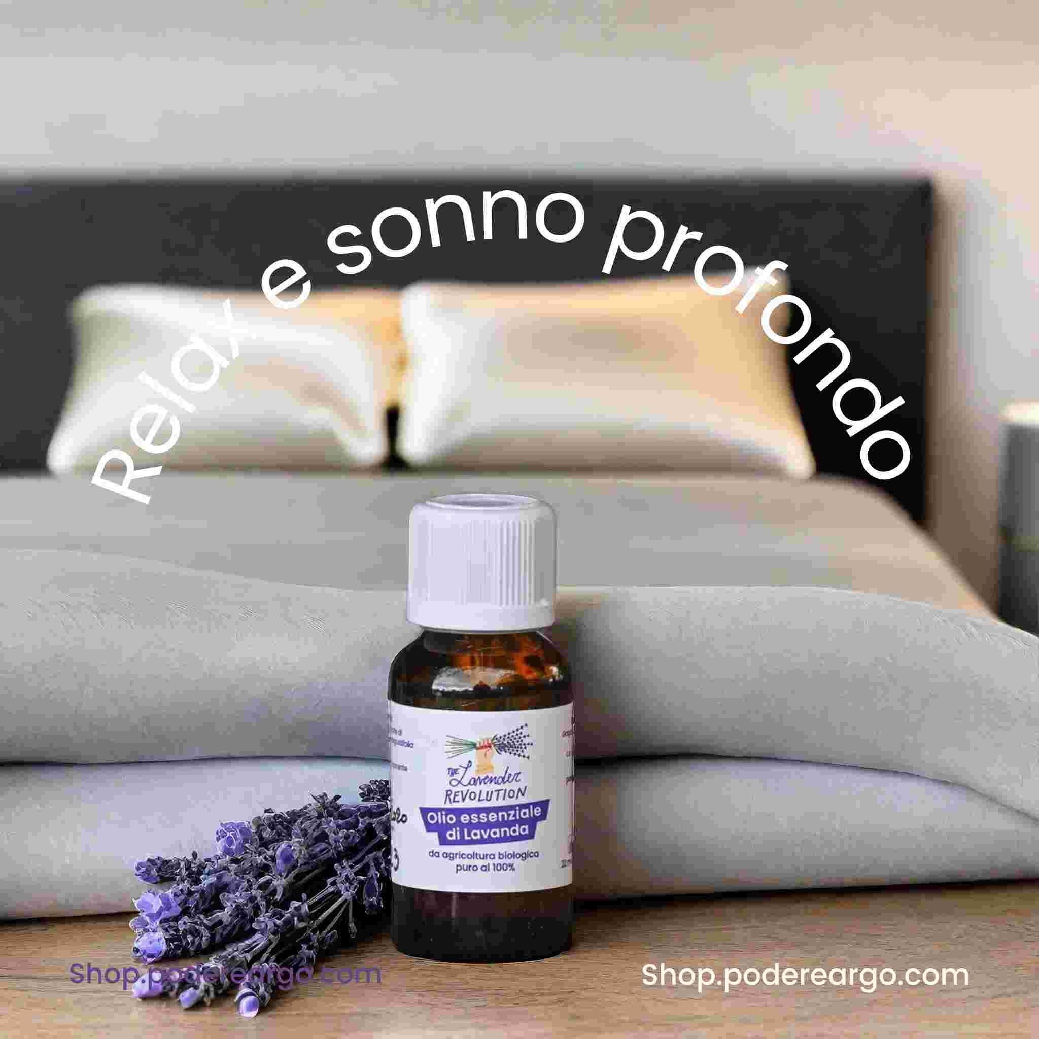 Olio essenziale di lavanda bio in camera da letto per relax e favorire il sonno
