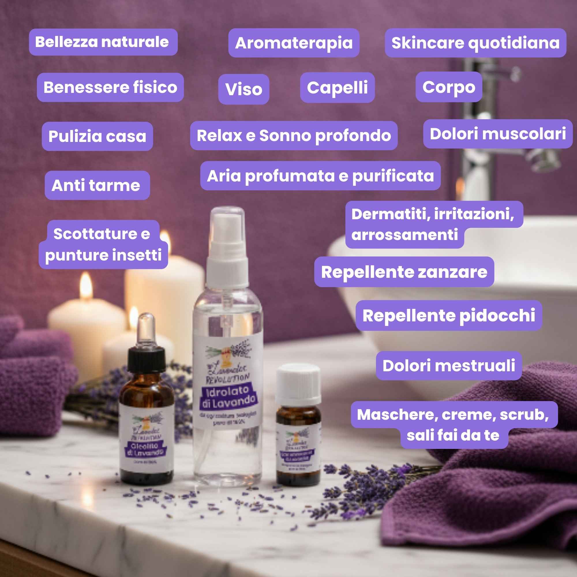 Usi e benefici degli Essenziali alla lavanda bio: rilassamento, pelle, capelli e casa naturale