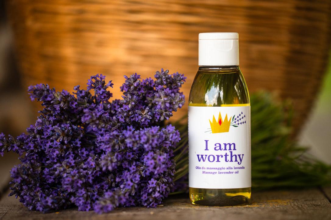 6 buoni motivi per portare l'Olio da massaggio alla lavanda "I AM WORTHY" in vacanza