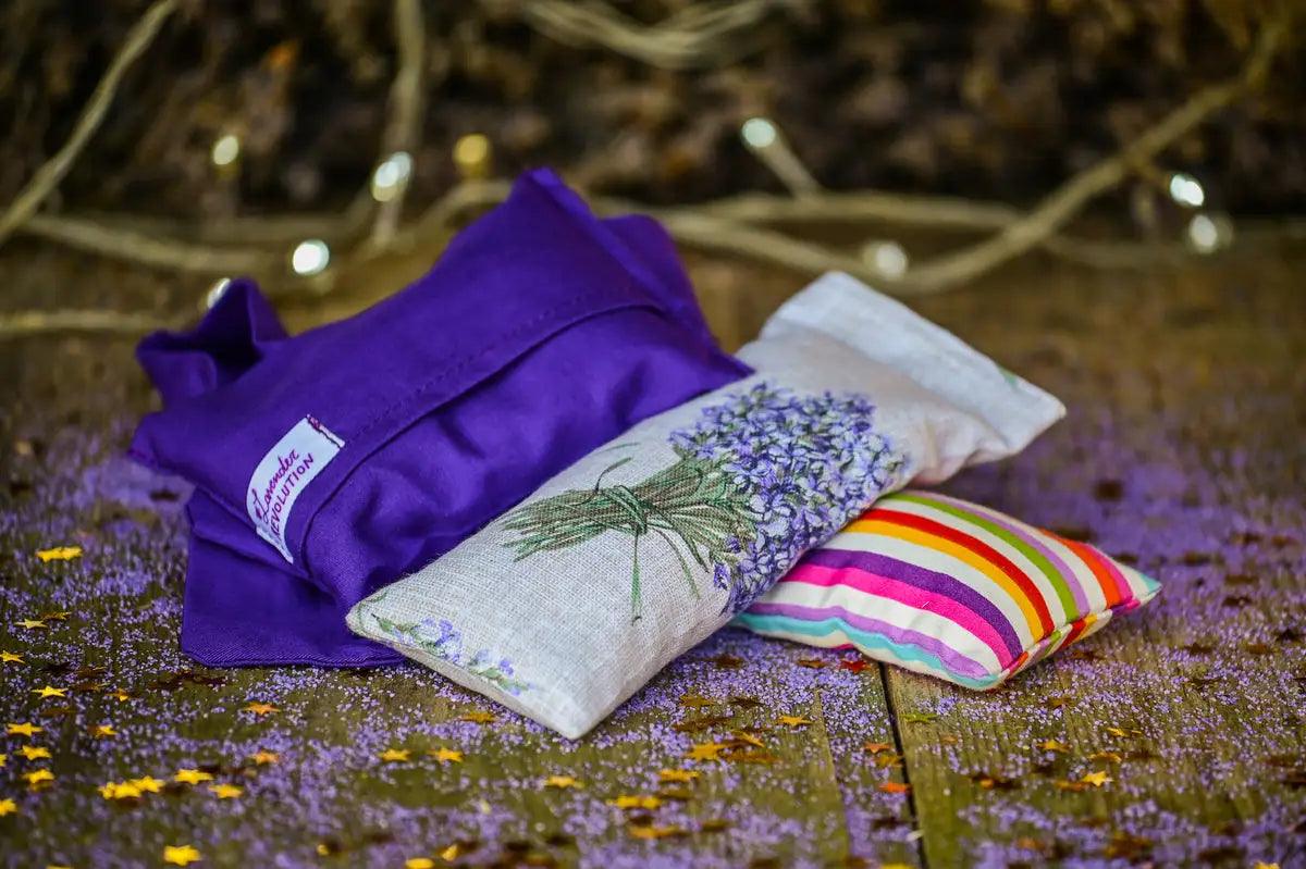 Cuscino Occhi Termico in Cotone con Lavanda Bio Toscana e Riso – relax, bellezza e benessere naturale senza fine