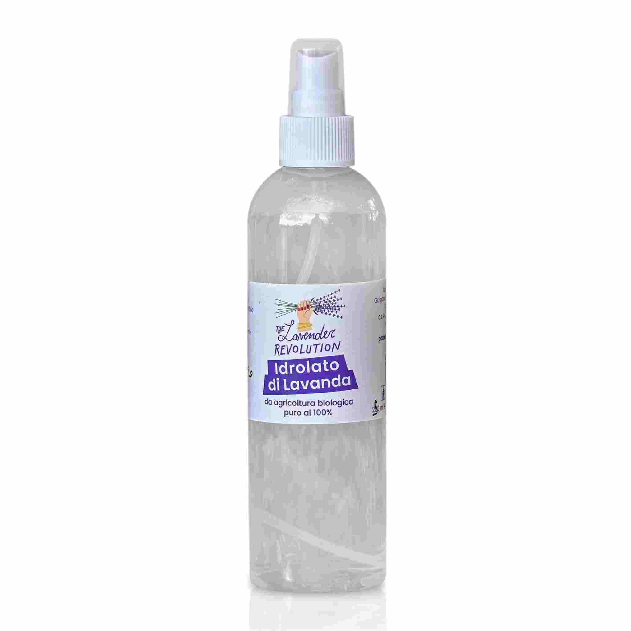 Idrolato di lavanda bio 250 ml formato scorta, spray viso corpo e capelli