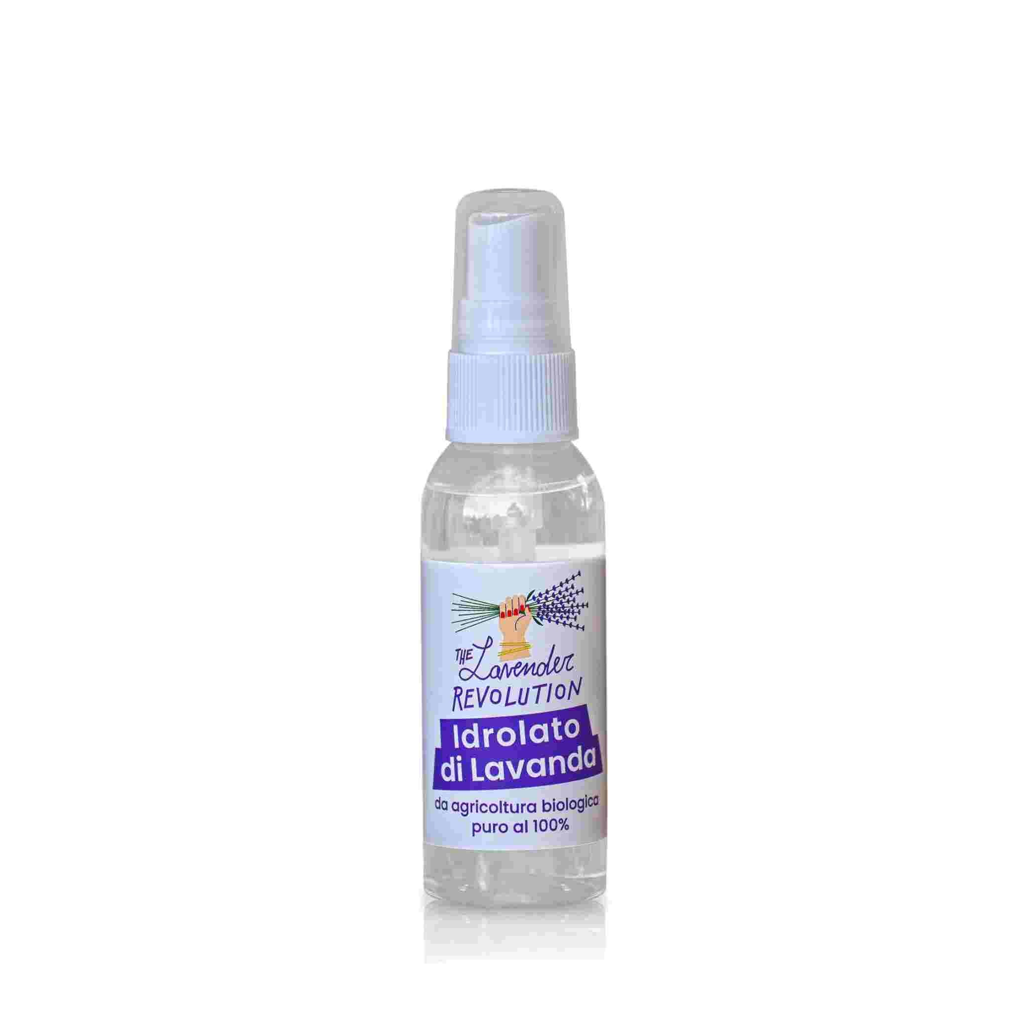 Idrolato di lavanda bio 50 ml con nebulizzatore, viso corpo e capelli