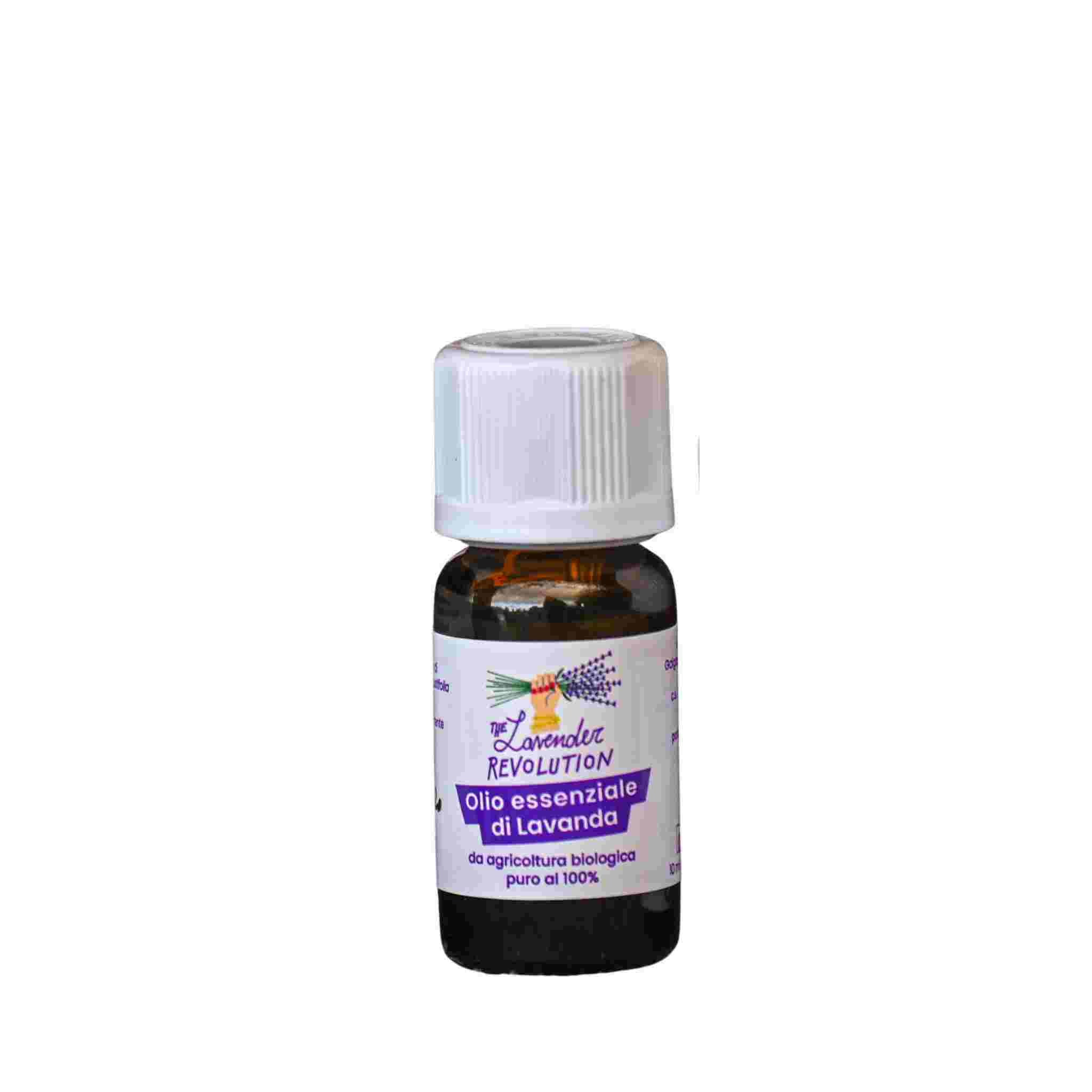 Olio essenziale di lavanda officinale bio 100% puro 10 ml in flacone con contagocce, certificato Bioagricert, coltivato in Maremma Toscana
