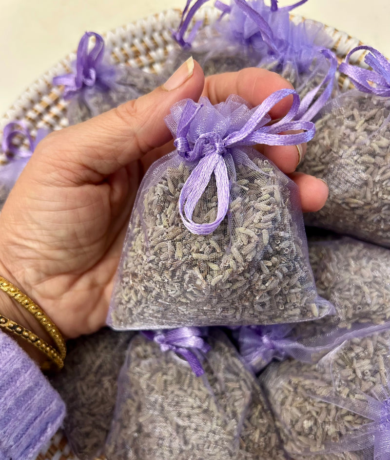 2 Sacchetti Profumati alla Lavanda Biologica in Organza Viola – Relax, Benessere e Profumo Naturale Made in Toscana