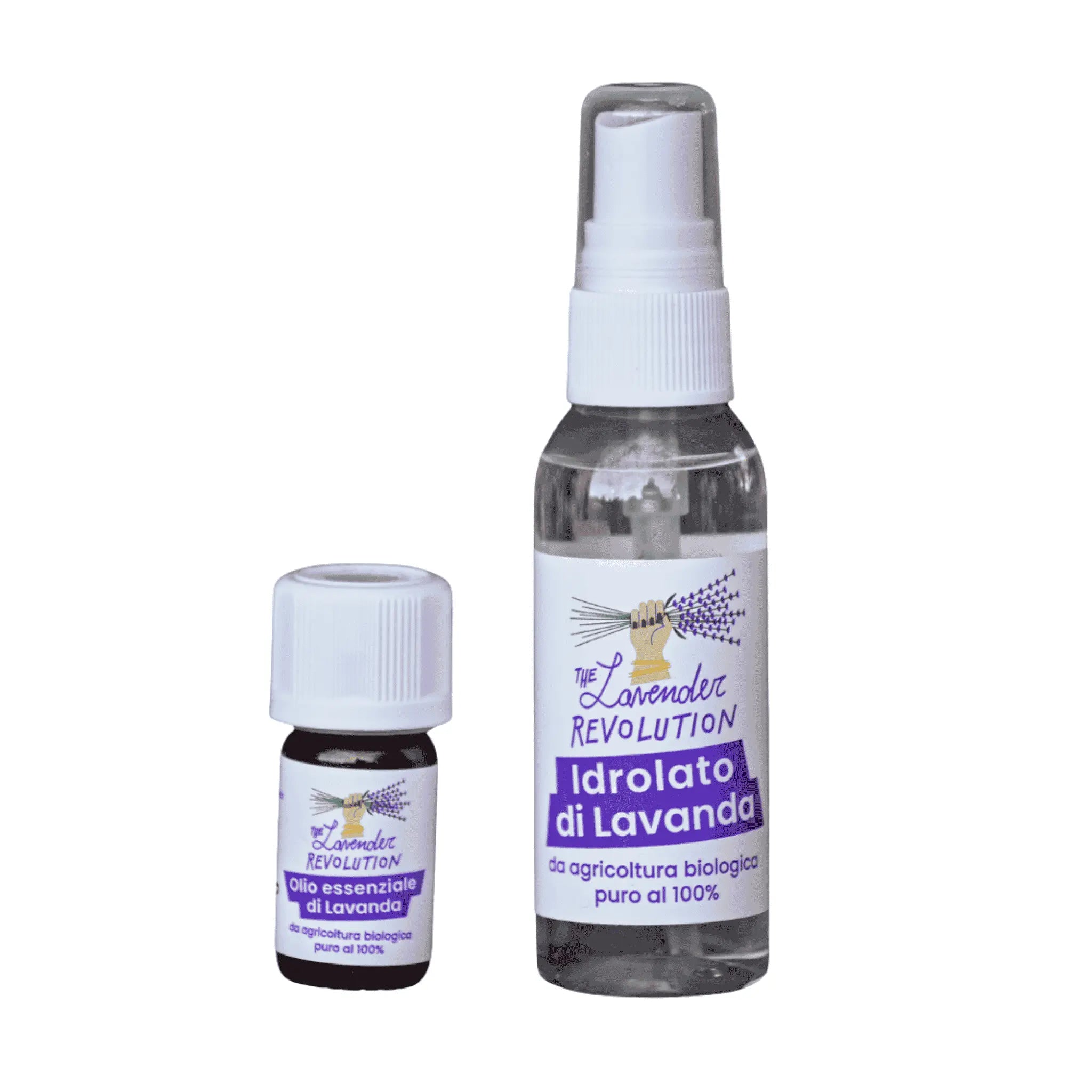 Travel Kit Lavanda Bio — Olio Essenziale 5ml + Idrolato 50ml | The Lavender Revolution