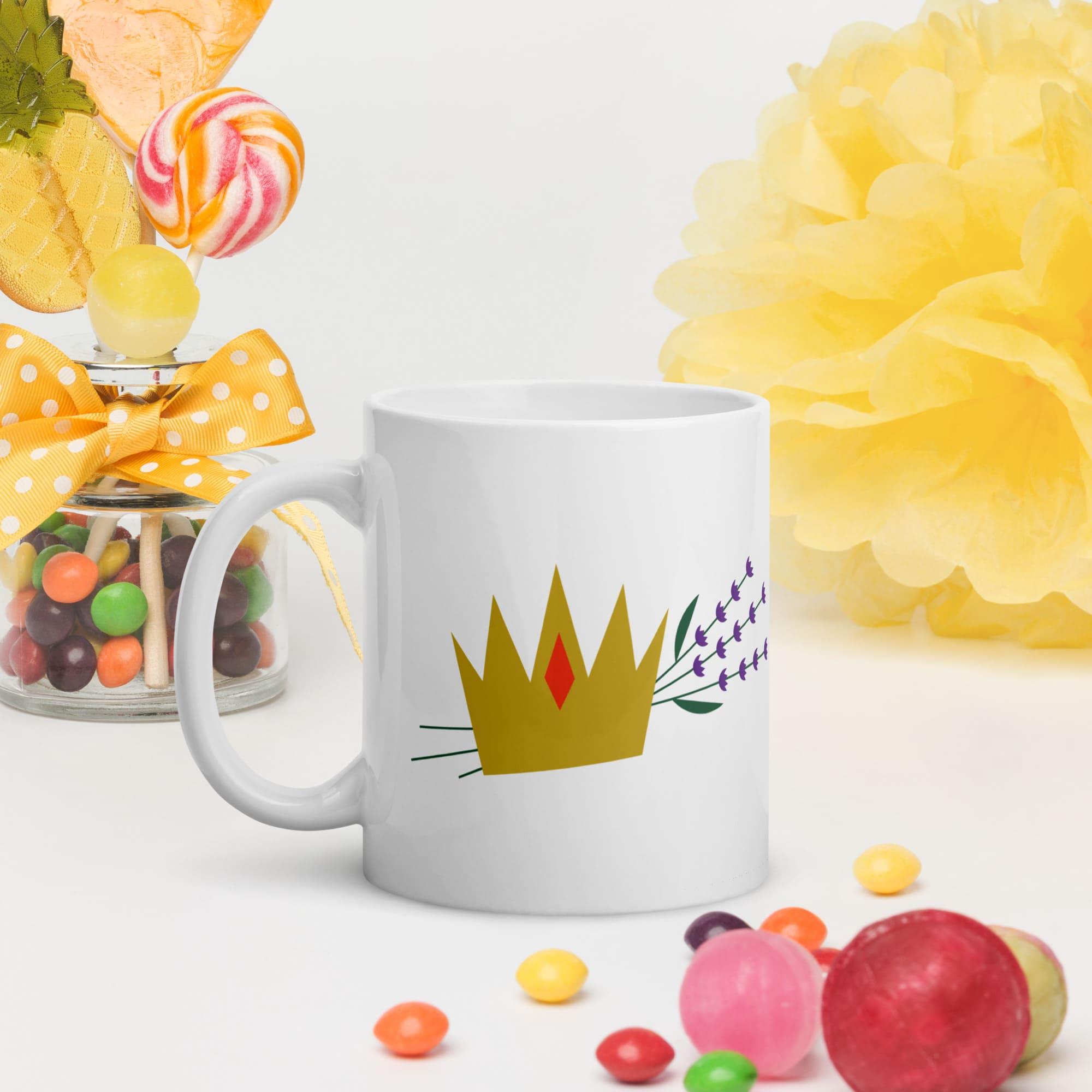 Tazza bianca lucida The Lavender Revolution Queen